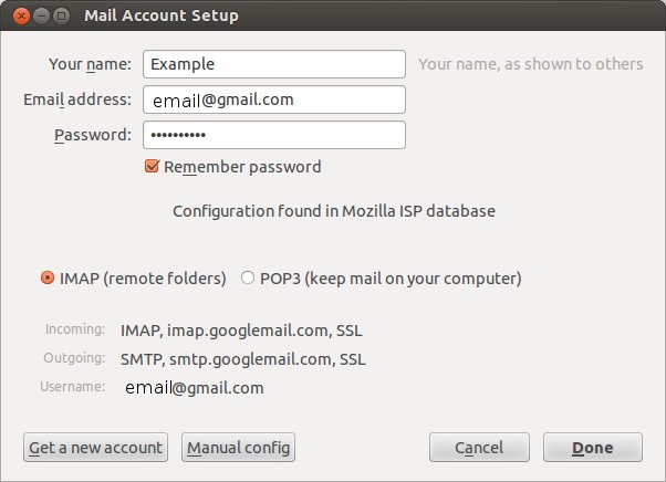 gmail account thunderbird